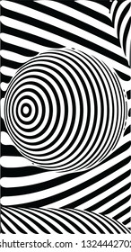 Modern art futuristic vector pattern optical illusion design for creative ideas