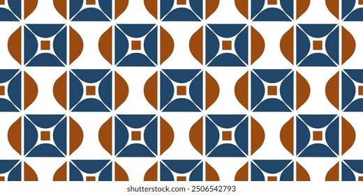 Modern art geometric pattern minimalist concept background. Square shapes diamonds texture dynamic grid lines graphic design. Simple oval tiles geometrical motif. Paper, fabric, textile, wallpaper.