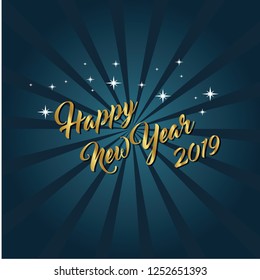 Modern Art graphics. Happy New Year 2019 design elements for design of gift cards, brochures, flyers, leaflets, posters. Vector illustration EPS10