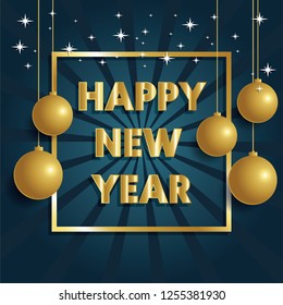 Modern Art graphics. Happy New Year 2019 design elements for design of gift cards, brochures, flyers, leaflets, posters. Vector illustration EPS10