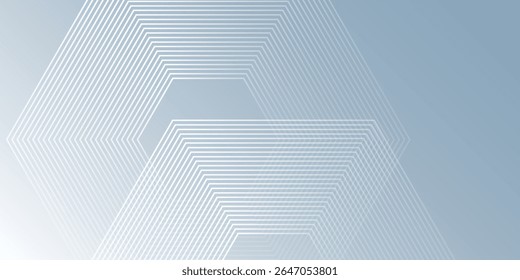 Modern art hexagon lines on gray background. Geometric stripe line simple
