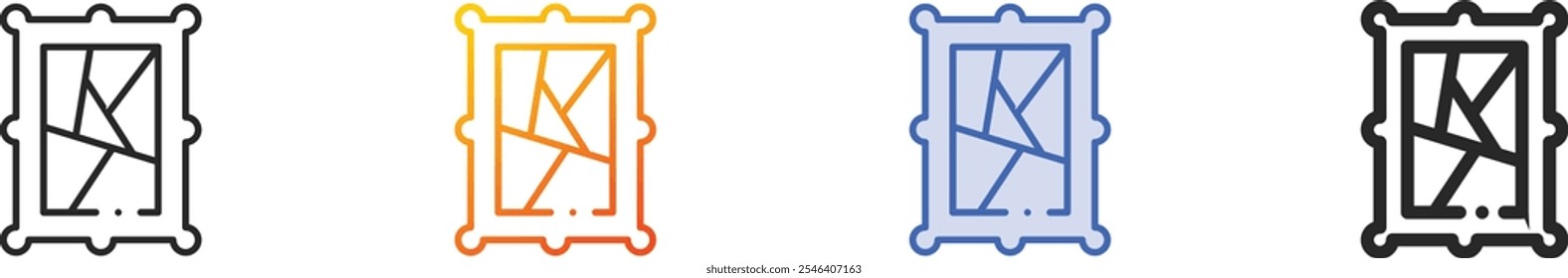 modern art icon.Thin Linear, Gradient, Blue Stroke and bold Style Design Isolated On White Background