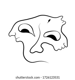 Modern art illustration, three faces vector