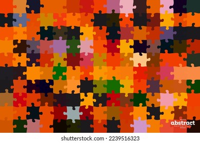 modern art jigsaw pattern tropical retro 1970s theme background for website UI , Annual reports, flyer, poster, cover friendly use vectorEPS.