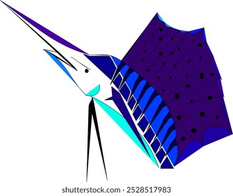 A modern art jumping sailfish 