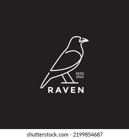 modern art line raven logo design