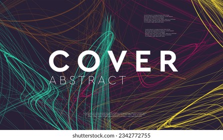 Modern Art Line Swirl in Gentle Colors. Abstract 3D Pattern for Banner, Poster, Website, Placard, Cover, Advertising. Creative Vector Wave Line in Сhaotic Style.