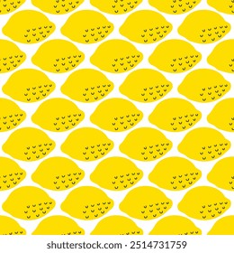 Arte moderno de estilo minimalista de limones sin patrón. Perfecto para el Anuncio, textil, tela, papel, etiqueta, venta. Ilustración vectorial dibujada a mano.


