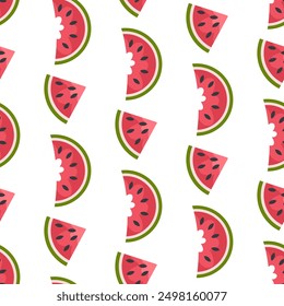 Modern art minimalist style seamless pattern with watermelon slices. Perfect for banner, textile, fabric, paper, label, sale. Hand drawn vector illustration.


