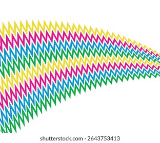 Moderne Kunst. Neonlichttextur. Zig-Zack-Muster