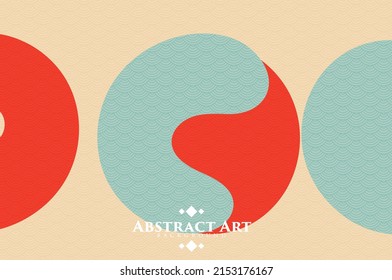 modern art oriental theme sphere with wave line inside on cream background can be use for decoration wallpaper website template food and beverage label technology package design