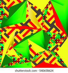 Modern Art  Pattern. Abstract Chaotic Background. Vector. Psychedelic colorful geometry. Stylish decor. 