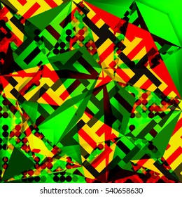Modern Art  Pattern. Abstract Chaotic Background. Vector. Psychedelic colorful geometry. Stylish decor. 