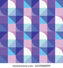 Modern art pattern design with abstract geometric shapes in purple and blue. Digital graphics elements for poster, cover, art, business presentation, prints, fabric, wallpaper and websites. EPS 10.