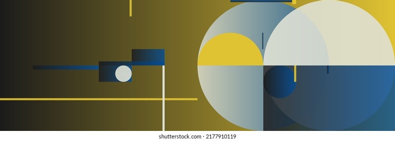 Modern Art pattern inspired by Bauhaus design made with abstract geometric shapes and bold forms. Digital graphics elements for poster, cover, art, presentation, prints, fabric, wallpaper and etc.