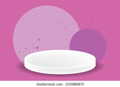 Arte moderno Podium sobre fondo de esfera violeta degradado rosado puede ser usado para publicidad en sitios web afiche presentación de producto comida y bebida