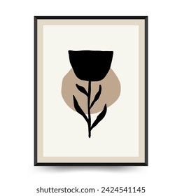 Modern Art Poster with body, women and flower. Matisse Abstract Set, Aesthetic Modern, Boho Decor, Minimalist, Illustration, Vector, Poster, Postcard. Aesthetic minimalist design.
