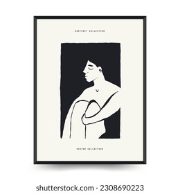 Modern Art Poster. Matisse Abstract Set, Aesthetic Modern, Boho Decor, Minimalist, Illustration, Vector, Poster, Postcard. Aesthetic minimalist design. Vector illustrations.