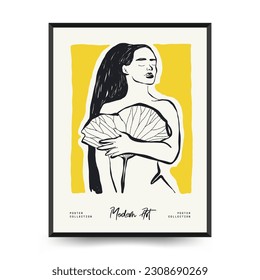Modern Art Poster. Matisse Abstract Set, Aesthetic Modern, Boho Decor, Minimalist, Illustration, Vector, Poster, Postcard. Aesthetic minimalist design. Vector illustrations.
