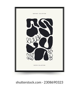 Modern Art Poster. Matisse Abstract Set, Aesthetic Modern, Boho Decor, Minimalist, Illustration, Vector, Poster, Postcard. Aesthetic minimalist design. Vector illustrations.