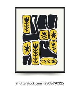Modern Art Poster. Matisse Abstract Set, Aesthetic Modern, Boho Decor, Minimalist, Illustration, Vector, Poster, Postcard. Aesthetic minimalist design. Vector illustrations.