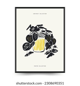 Modern Art Poster. Matisse Abstract Set, Aesthetic Modern, Boho Decor, Minimalist, Illustration, Vector, Poster, Postcard. Aesthetic minimalist design. Vector illustrations.
