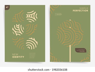 Modern art poster template set. Asian geometric wavy design background for poster, cover, brochure, banner. Modern simple backdrop. Abstract geometric shapes, japanese wave lines, artistic artwork.