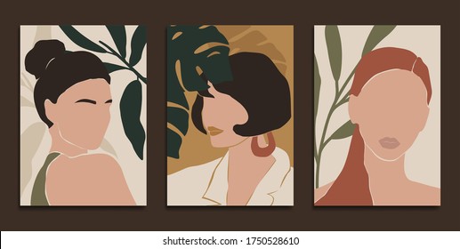 Modern art prints in boho style. Eps10 vector.