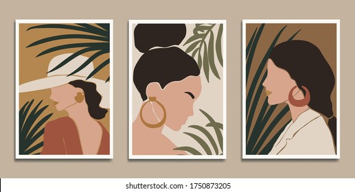 Modern art prints in boho style. Eps10 vector.