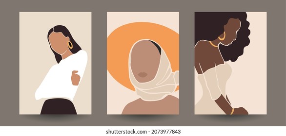 Modern art prints in boho style. Eps10 vector.