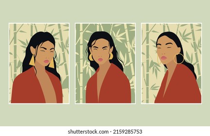Impresiones de arte moderno al estilo boho.