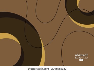 modern art ring sphere wave motion line art in gradient brown  background for advertisement banner,brochure,website landingpage, notebook cover vector eps.