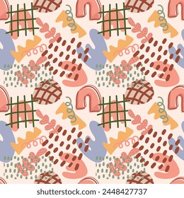 modern art seamless pattern in warm colors