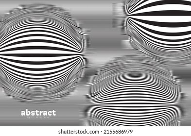la esfera de arte moderno con forma ovalada rayada de color negro y blanco sobre fondo gris puede ser utilizada para la etiqueta de producto alimento y tecnología de bebidas publicidad diseño de envases vectores.