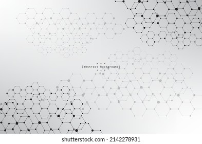 modern art theme hexagon group connect with dots chemical formula theme background can be use for technology advertisement and presentation package food and beverage label and texture vector eps.