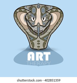 Modern art therapy poster with multicolor totem snake vector image