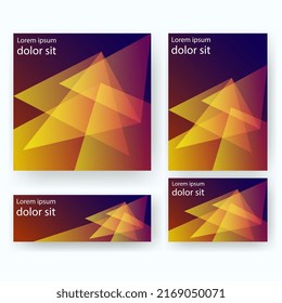 modern art triangle pattern banner templates set for print. template for poster,brochure,backgrounds cover etc