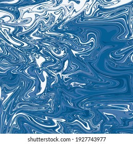 Modern art vector illustration. Blue and white inkscapes. Graphic design. 
