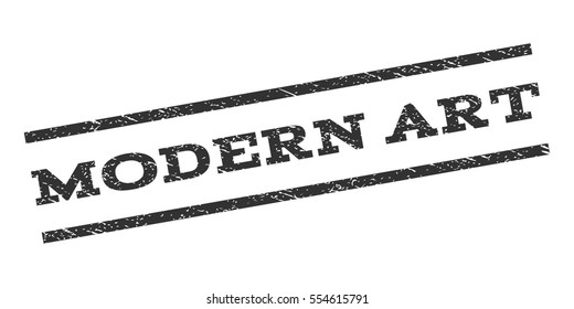 Modern Art watermark stamp. Text caption between parallel lines with grunge design style. Rubber seal stamp with unclean texture. Vector gray color ink imprint on a white background.