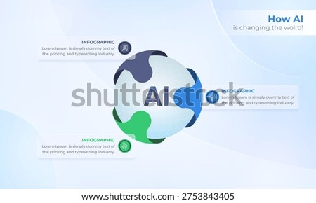 Modern artificial intelligence 3 steps infographic design with global AI concept, puzzle globe elements, and information blocks. Ideal for technology presentations, AI innovation topics, data visualization, and business reports.People Around the Globe. Global People Connection. Globe People Illustration. Digital Globe Concept.  Connected People Around the World.