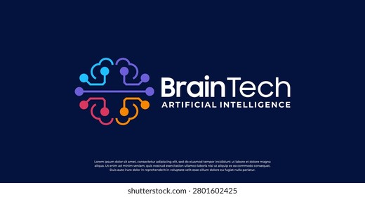 Modern Artificial Intelligence Brain Logo Design