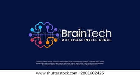 Modern Artificial Intelligence Brain Logo Design