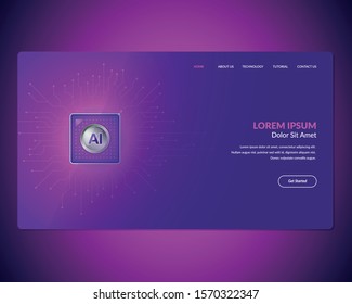 Modern Artificial Intelligence Web Landing Page Illustration Template 