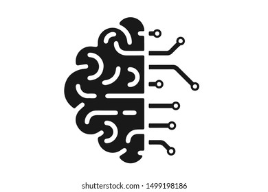 Modern artificial intelligent icon vector  