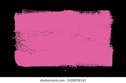 Modern artistic background. Hand drawn vector pink painted stain. One color textured spot rectangular shape, greeting card, banner, poster. Design drawn, brush painted. Monochrome stroke background.