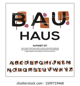 Modern Artistic Bauhaus Typography Alphabet In A Set