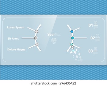 Modern Artistic Buttons Network Pie Chart for Your Futuristic Template Layout Page