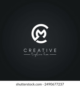 Modern Artistic CM MC Letter Logo. Initial Based Letter Icon Logo.