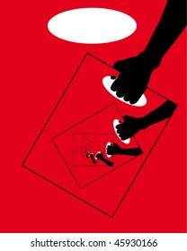 Modern artistic design for shopping bag
