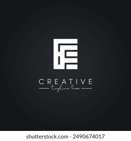 Modern Artistic EF FE Letter Logo. Initial Based Letter Icon Logo.